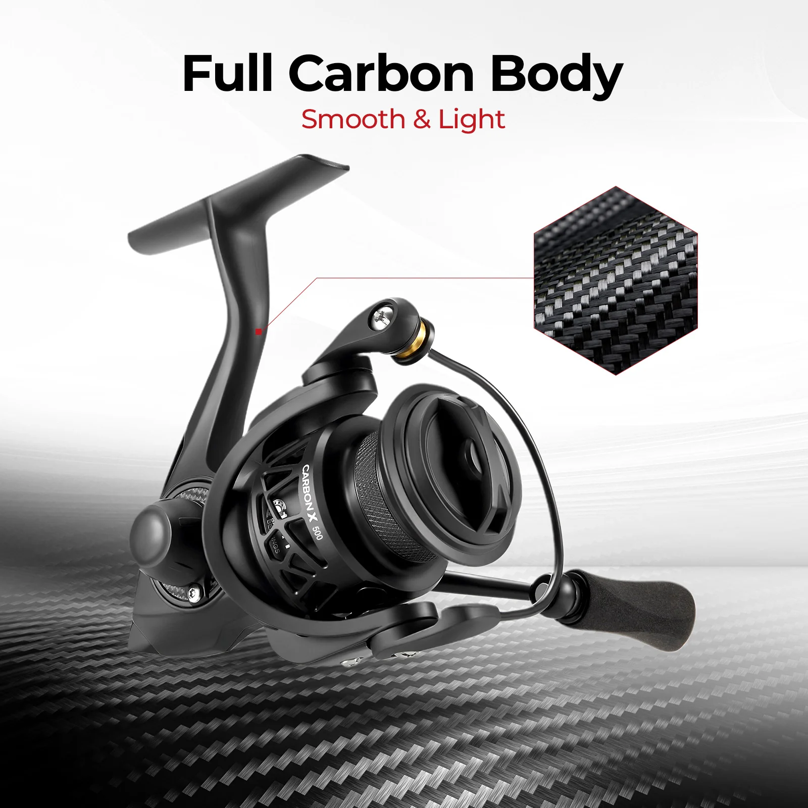 PiscifunĀ® Carbon X Spinning Reel & Carbon R1 The Lightest Spinning Rod Combo - Image 7
