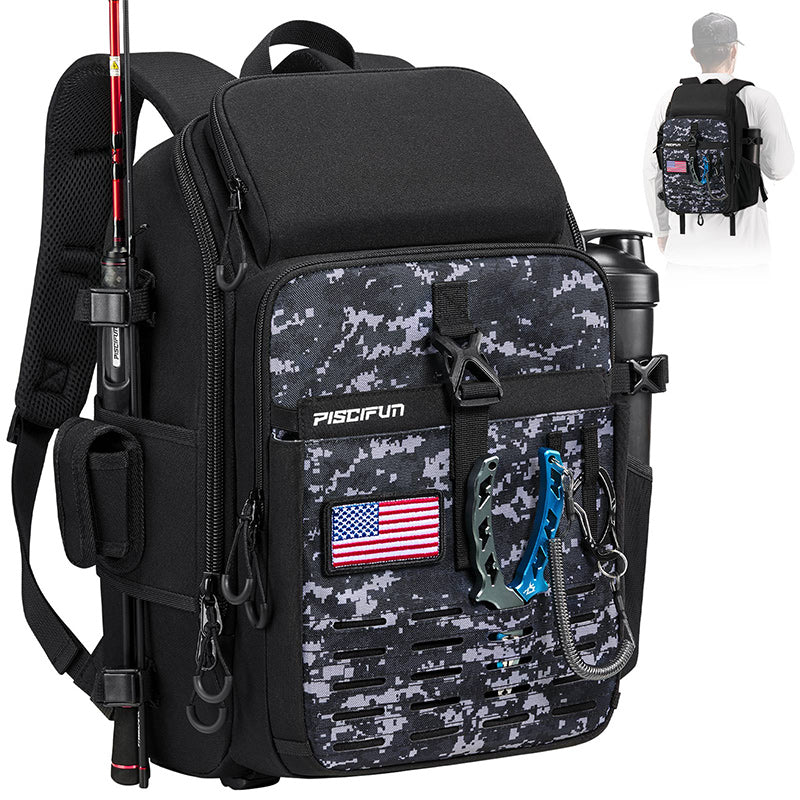 Piscifun Fishing Backpack with Rod & Gear Holder - Image 8