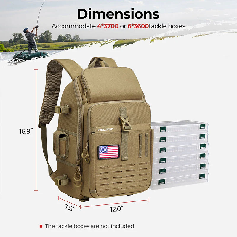 Piscifun Fishing Backpack with Rod & Gear Holder - Image 4