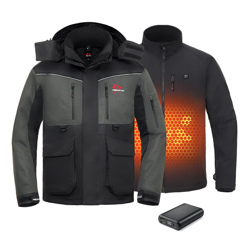 Piscifun Ice Fishing Suit,3 in 1 Heated Jacket,Waterproof Fishing Bib - Image 17