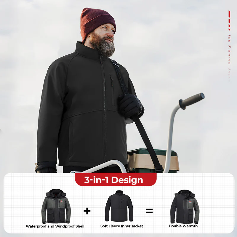 Piscifun Ice Fishing Suit,3 in 1 Heated Jacket,Waterproof Fishing Bib - Image 25