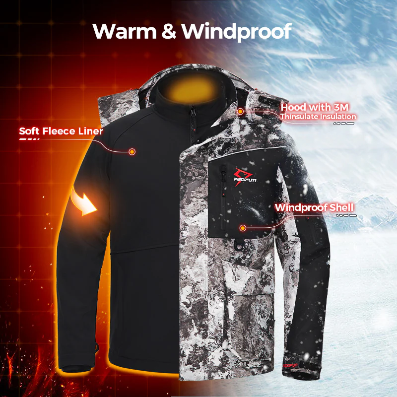 Piscifun Ice Fishing Suit,3 in 1 Heated Jacket,Waterproof Fishing Bib - Image 26