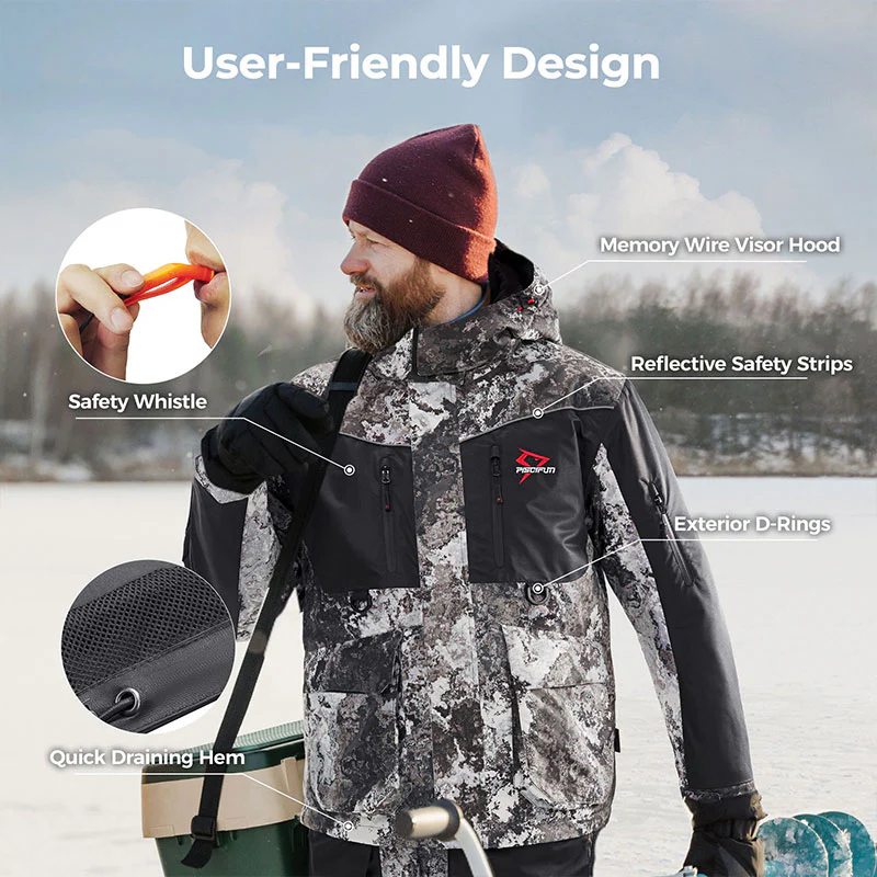 Piscifun Ice Fishing Suit,3 in 1 Heated Jacket,Waterproof Fishing Bib - Image 27