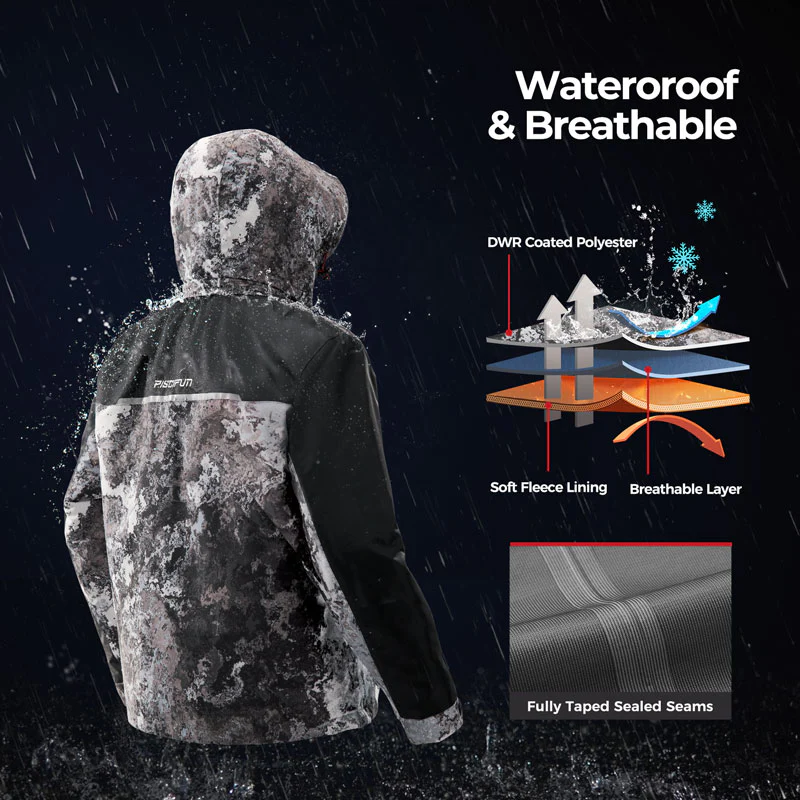 Piscifun Ice Fishing Suit,3 in 1 Heated Jacket,Waterproof Fishing Bib - Image 28