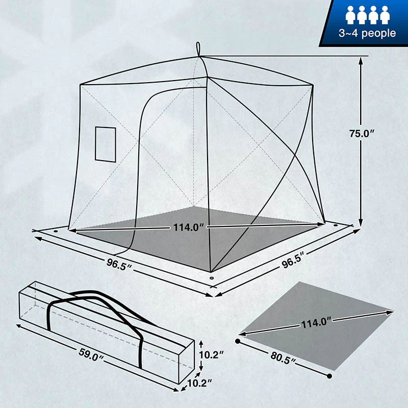 Piscifun 3-4 Person Ice Fishing Shelter, Pop-up Ice Fishing Tent Sale - Image 12