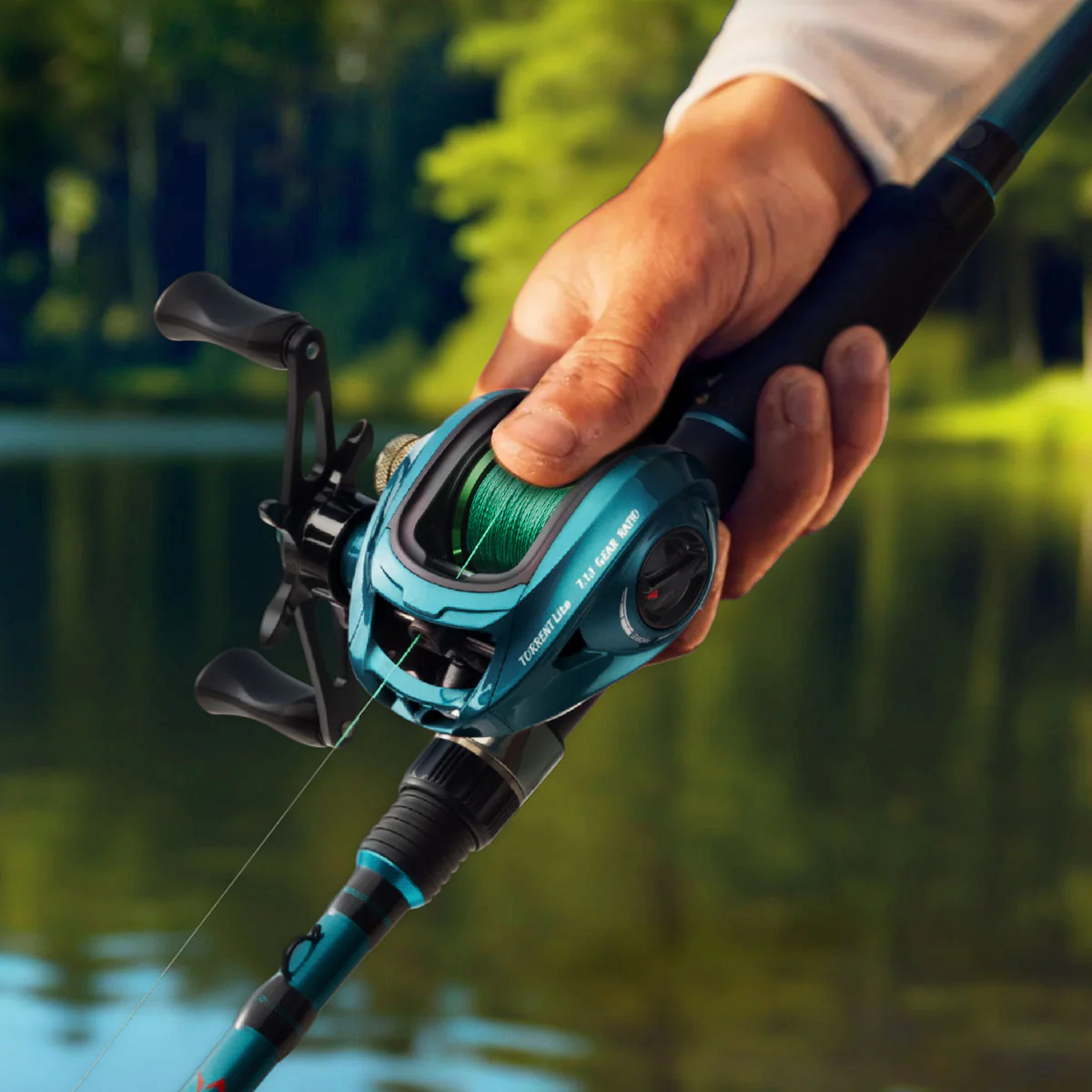 Piscifun® Lite Ultra Light Low Profile Baitcasting Reel with Black & Teal Baitcaster - Image 24