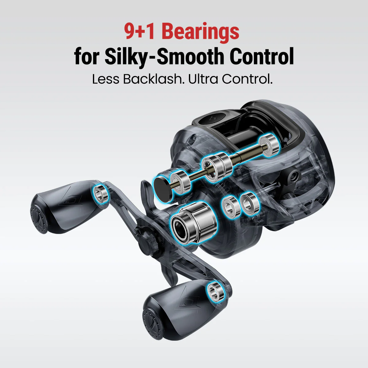 Piscifun® Lite Ultra Light Low Profile Baitcasting Reel with Black & Teal Baitcaster - Image 4