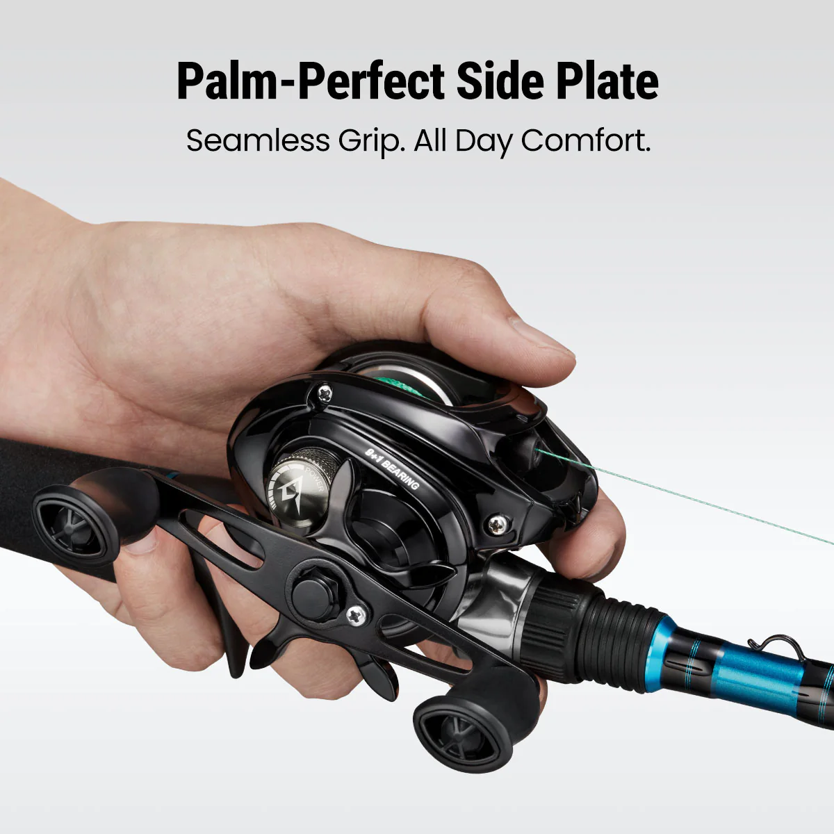 Piscifun® Lite Ultra Light Low Profile Baitcasting Reel with Black & Teal Baitcaster - Image 6