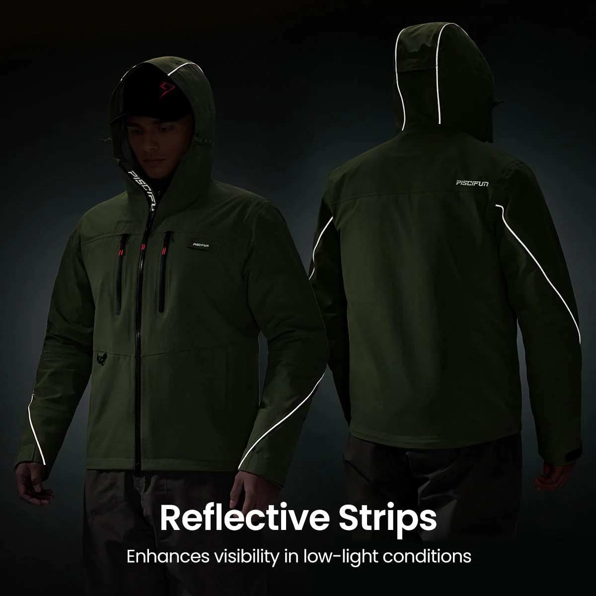 Piscifun® 3-Layer Waterproof Fishing Jacket | Breathable Windproof Fly Fishing Wading Rain Jacket - Image 9