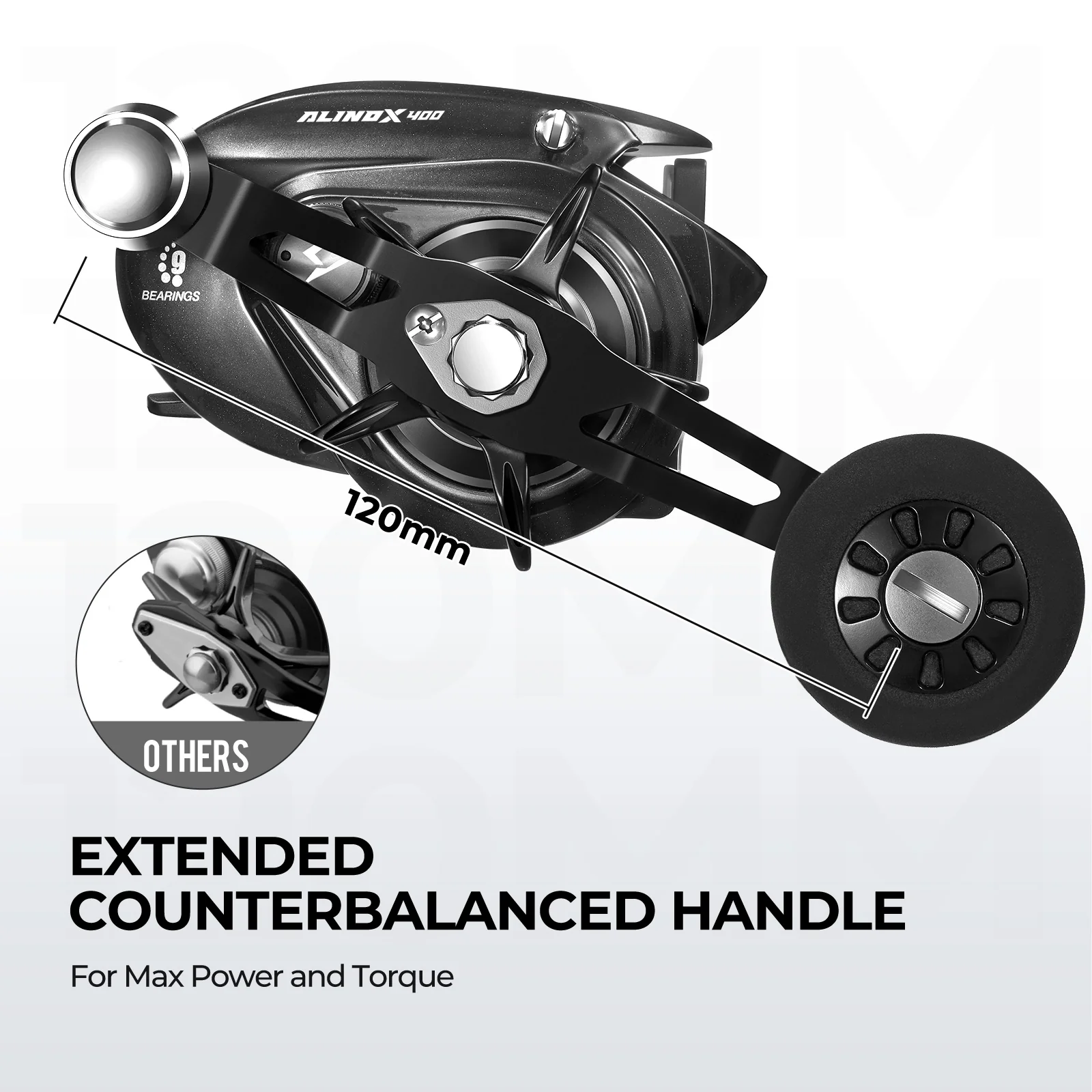 Piscifun® AlinoX 400 Saltwater  Freshwater Baitcasting Reel With Bait Clicker - Image 11